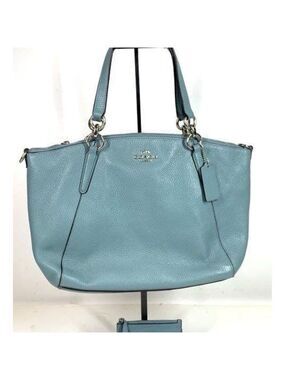 Coach Light Blue Leather Tote